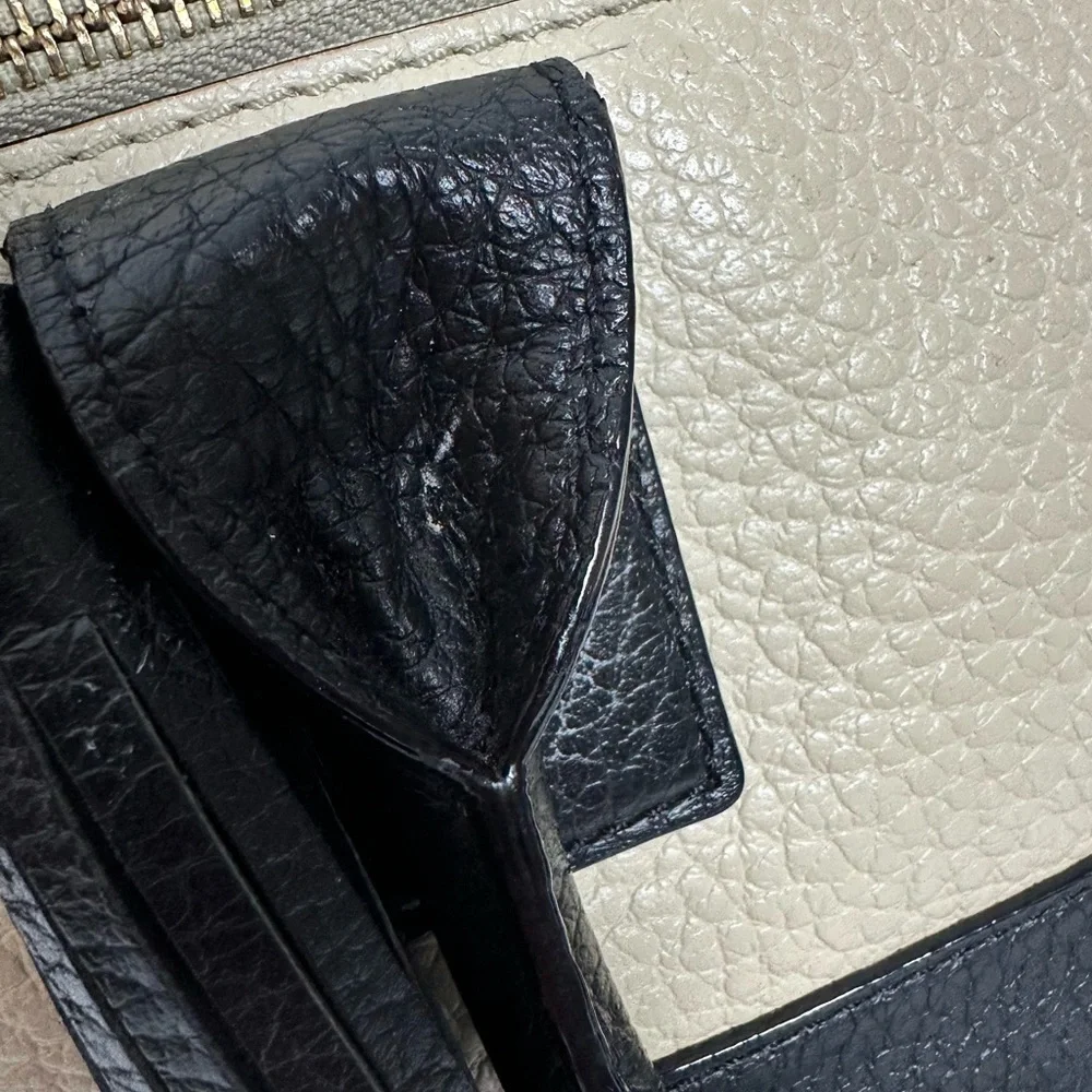 kate spade Cream and Black Pebbled Leather Crossbody with Matching Wallet